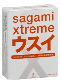 Ультратонкие презервативы Sagami Xtreme SUPERTHIN - 3 шт. - Sagami - купить с доставкой в Ульяновске