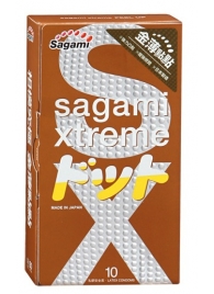 Презервативы Sagami Xtreme FEEL UP с точечной текстурой и линиями прилегания - 10 шт. - Sagami - купить с доставкой в Ульяновске