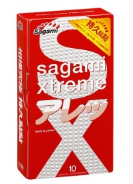 Утолщенные презервативы Sagami Xtreme Feel Long с точками - 10 шт. - Sagami - купить с доставкой в Ульяновске