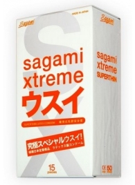 Ультратонкие презервативы Sagami Xtreme SUPERTHIN - 15 шт. - Sagami - купить с доставкой в Ульяновске