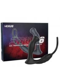 Черная анальная пробка NEXUS SIMUL8 с фиксацией на теле кольцами - Nexus Range - в Ульяновске купить с доставкой