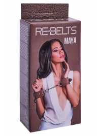 Коричневые кожаные наручники Maya - Rebelts - купить с доставкой в Ульяновске