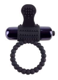 Черное эрекционное виброкольцо Vibrating Silicone Super Ring - Pipedream - в Ульяновске купить с доставкой