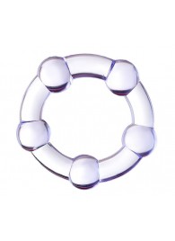 Фиолетовое эрекционное кольцо на пенис с бусинами - Штучки-дрючки - в Ульяновске купить с доставкой