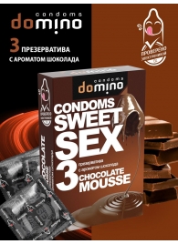 Презервативы для орального секса DOMINO Sweet Sex с ароматом шоколадного мусса - 3 шт. - Domino - купить с доставкой в Ульяновске