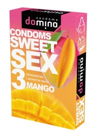 Презервативы для орального секса DOMINO Sweet Sex с ароматом манго - 3 шт. - Domino - купить с доставкой в Ульяновске