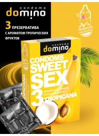 Презервативы для орального секса DOMINO Sweet Sex с ароматом тропических фруктов - 3 шт. - Domino - купить с доставкой в Ульяновске