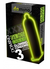 Презервативы DOMINO Neon Green со светящимся в темноте кончиком - 3 шт. - Domino - купить с доставкой в Ульяновске