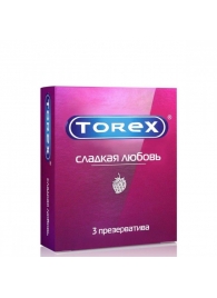 Презервативы Torex  Сладкая любовь  с ароматом клубники - 3 шт. - Torex - купить с доставкой в Ульяновске