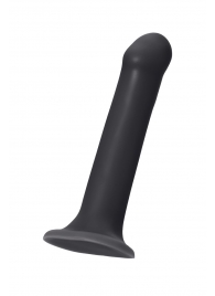 Черный фаллос на присоске Silicone Bendable Dildo L - 19 см. - Strap-on-me - купить с доставкой в Ульяновске