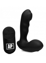 Черный стимулятор простаты Alpha-Pro 7X P-Milker Silicone Prostate Stimulator with Milking Bead - XR Brands - в Ульяновске купить с доставкой