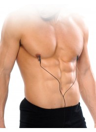 Черные электрические зажимы для сосков Shock Therapy Nipple Clamps - Pipedream - купить с доставкой в Ульяновске