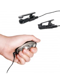 Черные электрические зажимы для сосков Shock Therapy Nipple Clamps - Pipedream - купить с доставкой в Ульяновске