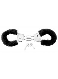 Меховые чёрные наручники Beginner s Furry Cuffs - Pipedream - купить с доставкой в Ульяновске