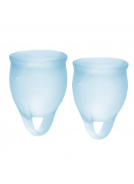 Набор голубых менструальных чаш Feel confident Menstrual Cup - Satisfyer - купить с доставкой в Ульяновске
