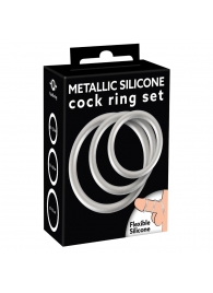 Набор из 3 эрекционных колец под металл Metallic Silicone Cock Ring Set - Orion - в Ульяновске купить с доставкой