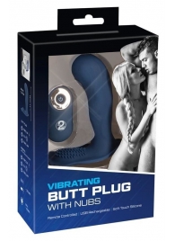 Синий вибростимулятор простаты Vibrating Butt Plug - 11,7 см. - Orion - в Ульяновске купить с доставкой