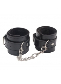 Черные оковы на ноги Obey Me Leather Ankle Cuffs - Chisa - купить с доставкой в Ульяновске