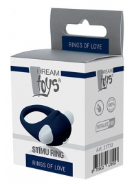 Гладкое синее эрекционное виброкольцо STIMU RING - Dream Toys - в Ульяновске купить с доставкой