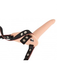 Телесный поясной страпон с вибрацией Vibrating Strap-On - 15,7 см. - Orion - купить с доставкой в Ульяновске