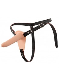 Телесный поясной страпон с вибрацией Vibrating Strap-On - 15,7 см. - Orion - купить с доставкой в Ульяновске