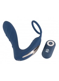 Синий вибростимулятор простаты с кольцом - 14,5 см. - Orion - в Ульяновске купить с доставкой