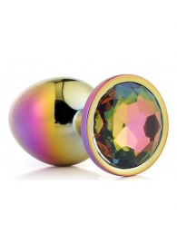 Голографическая анальная втулка с радужным кристаллом - 7,1 см. - Dream Toys - купить с доставкой в Ульяновске