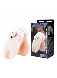 Белая клетка целомудрия Silicone Chastity Cage - BlueLine - купить с доставкой в Ульяновске