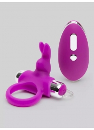 Лиловое виброкольцо с пультом ДУ Remote Control Cock Ring - Happy Rabbit - в Ульяновске купить с доставкой