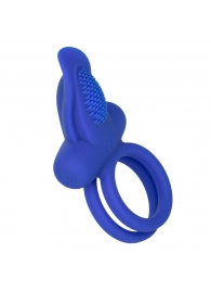 Синее перезаряжаемое эрекционное кольцо Silicone Rechargeable Dual Pleaser Enhancer - California Exotic Novelties - в Ульяновске купить с доставкой