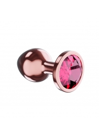 Пробка цвета розового золота с малиновым кристаллом Diamond Ruby Shine S - 7,2 см. - Lola Games - купить с доставкой в Ульяновске
