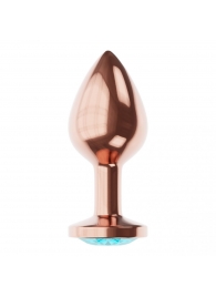 Пробка цвета розового золота с малиновым кристаллом Diamond Topaz Shine L - 8,3 см. - Lola Games - купить с доставкой в Ульяновске