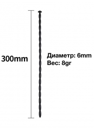 Черный уретральный расширитель - 30 см. - Rubber Tech Ltd - купить с доставкой в Ульяновске