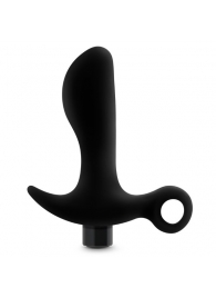 Черный анальный вибратор Silicone Vibrating Prostate Massager 01 - 10,8 см. - Blush Novelties - в Ульяновске купить с доставкой