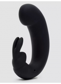 Черный мини-вибратор  кролик  Sensation Rechargeable G-Spot Rabbit Vibrator - 11,4 см. - Fifty Shades of Grey