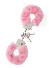 Металлические наручники с розовой меховой опушкой METAL HANDCUFF WITH PLUSH PINK - Dream Toys - купить с доставкой в Ульяновске