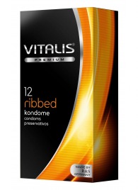 Ребристые презервативы VITALIS PREMIUM ribbed - 12 шт. - Vitalis - купить с доставкой в Ульяновске