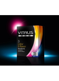 Цветные ароматизированные презервативы VITALIS PREMIUM color   flavor - 3 шт. - Vitalis - купить с доставкой в Ульяновске