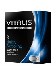 Презервативы VITALIS PREMIUM delay   cooling с охлаждающим эффектом - 3 шт. - Vitalis - купить с доставкой в Ульяновске