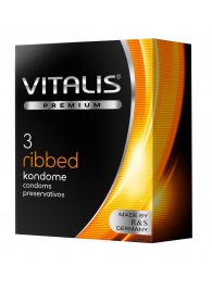 Ребристые презервативы VITALIS PREMIUM ribbed - 3 шт. - Vitalis - купить с доставкой в Ульяновске