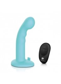 Голубая изогнутая насадка 6in Remote Control Ripple P-Spot G-Spot на черных трусиках - 16 см. - Pegasus - купить с доставкой в Ульяновске