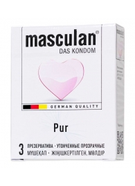 Супертонкие презервативы Masculan Pur - 3 шт. - Masculan - купить с доставкой в Ульяновске