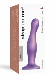 Фиолетовая насадка Strap-On-Me Dildo Plug Curvy size L - Strap-on-me - купить с доставкой в Ульяновске