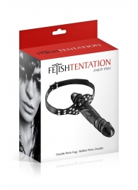 Черный кляп-фаллоимитатор Double Penis Gag - Fetish Tentation - купить с доставкой в Ульяновске