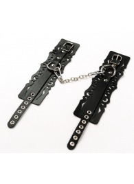 Узорчатые кожаные оковы с регулируемыми ремешками - Crazy Handmade - купить с доставкой в Ульяновске