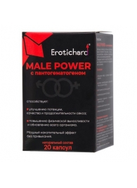 Капсулы для мужчин Erotichard male power с пантогематогеном - 20 капсул (0,370 гр.) - Erotic Hard - купить с доставкой в Ульяновске