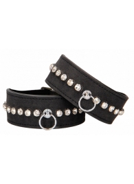 Черные поножи Diamond Studded Ankle Cuffs - Shots Media BV - купить с доставкой в Ульяновске