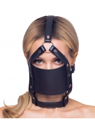 Черный намордник с кляпом-шаром Head Harness With A Gag - Orion - купить с доставкой в Ульяновске