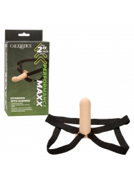 Телесный фаллопротез из силикона Extension with Harness - 15,75 см. - California Exotic Novelties - купить с доставкой в Ульяновске