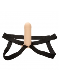 Телесный фаллопротез из силикона Extension with Harness - 15,75 см. - California Exotic Novelties - купить с доставкой в Ульяновске